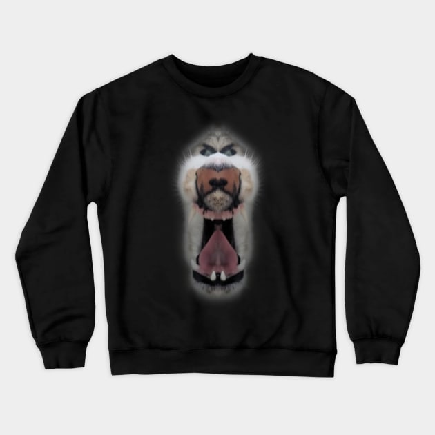 Angry Neko Demon Face Crewneck Sweatshirt by LordSelrahc